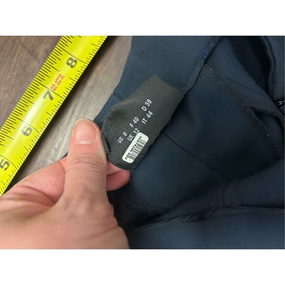 AKRIS PUNTO NAVY Pull-On Stretch Dress Pants, Sz 8, MSRP $595 - Picture 7 of 9